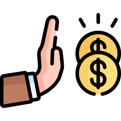 Refuse hands and gestures deny dollar symbol icon