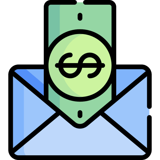 Bribe envelope fraud paycheck icon