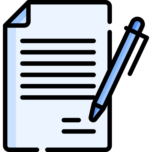 Contract document pen contract icon