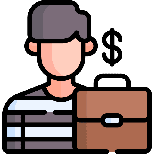 Corruption money dollar suitcase icon