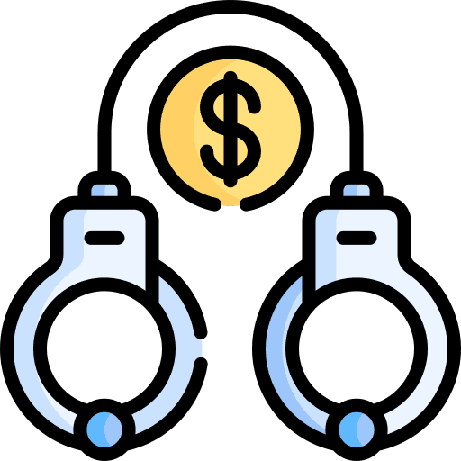 Handcuffs illegal security money laundering icon
