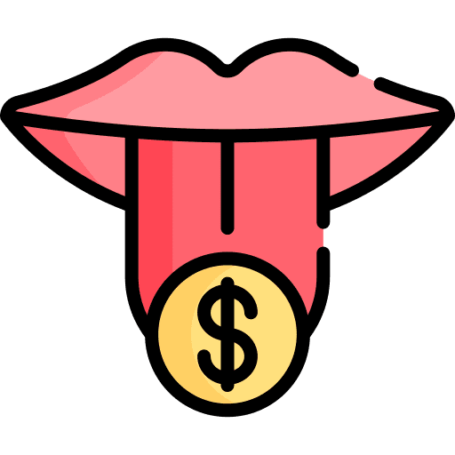 Mouth business and finance money mouth icon