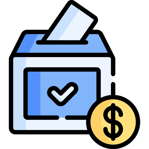 Vote document envelope check icon