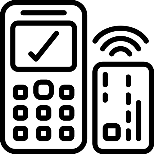 Pos terminal banking mobile phone mobile payment icon