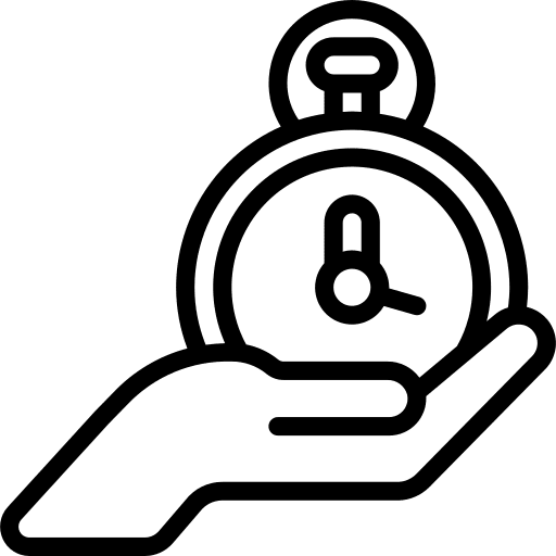 Hand gesture time and date chrono schedule icon