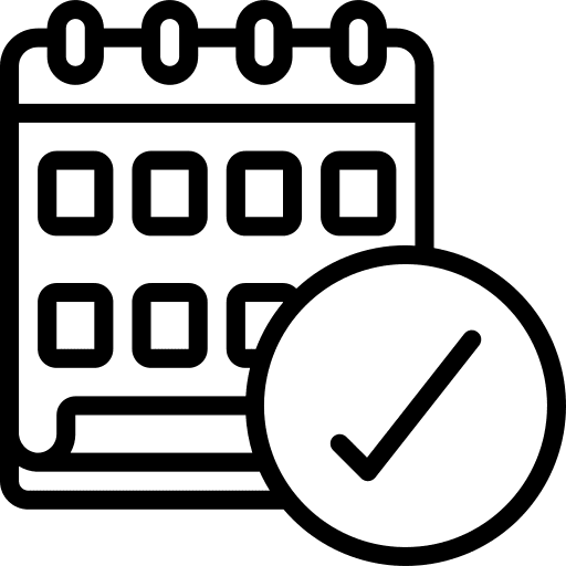 Calendar verified planning events icon