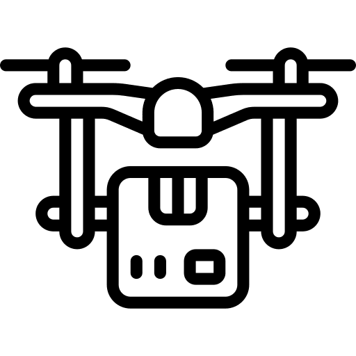 Drone delivery shipping and delivery box package icon