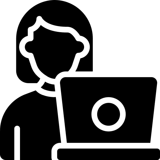 Entrepeneur user laptop device icon