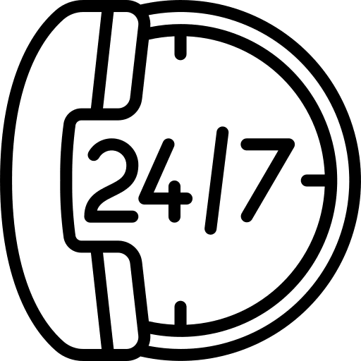 Phone 24 hours phone logistics icon