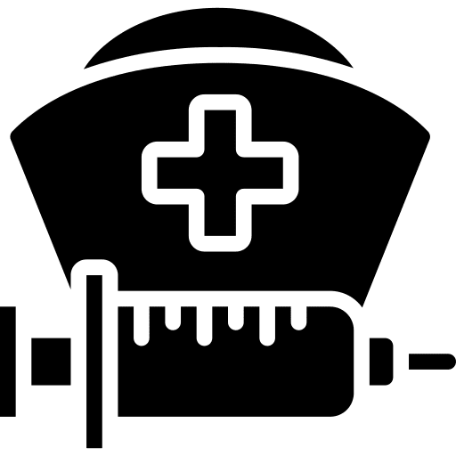 Syringe medical healthcare and medical hat icon