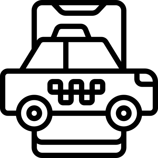 Taxi communications mobile phone app icon