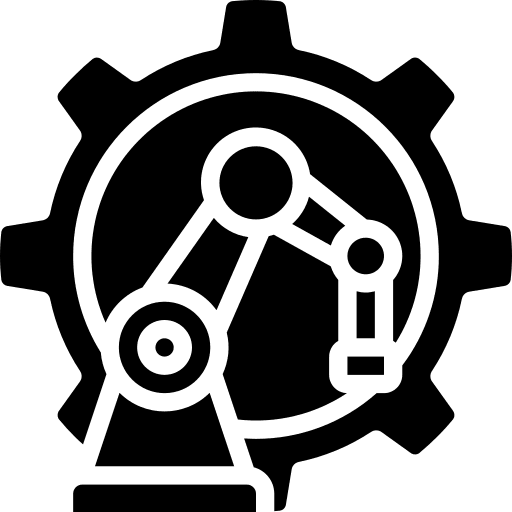 Engineer arm gear robot icon