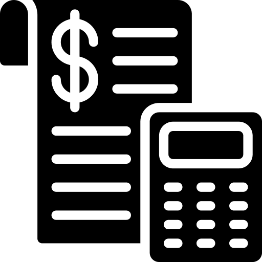 Document money expenses calculator icon