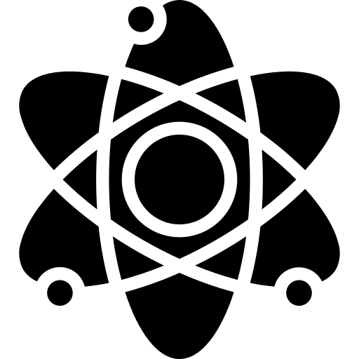 Atom core nuclear physics icon