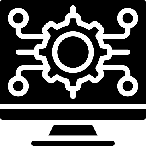 Computer backend computer settings icon