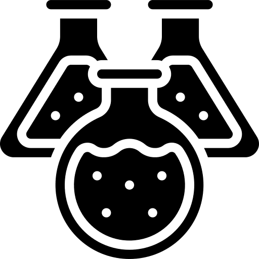 Flasks science education chemicals icon