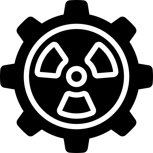 Nuclear energy power industry gear icon