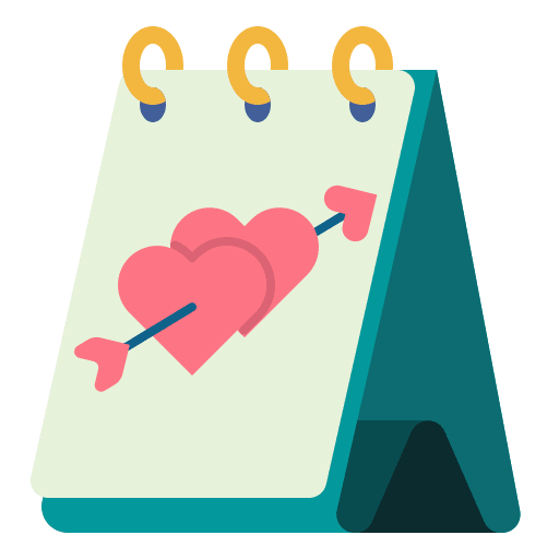 Calendar heart time and date romantic icon Calendar heart time and date romantic icon