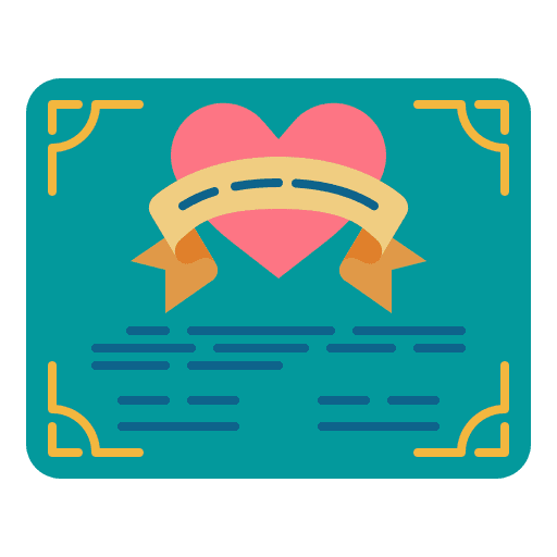 Certificate love certificate marriage icon Certificate love certificate marriage icon