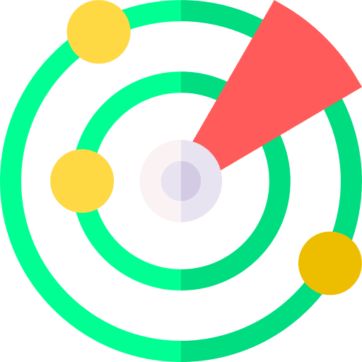 Radar area positional technology icon