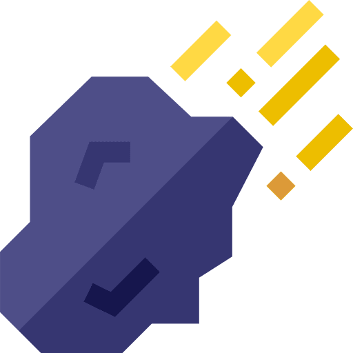Comet asteroid education space icon