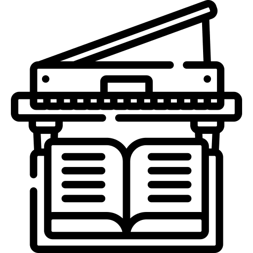 Grand piano music instrument music and multimedia study icon Grand piano music instrument music and multimedia study icon