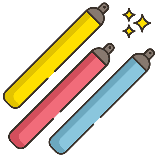 Glow sticks festival bulb party icon