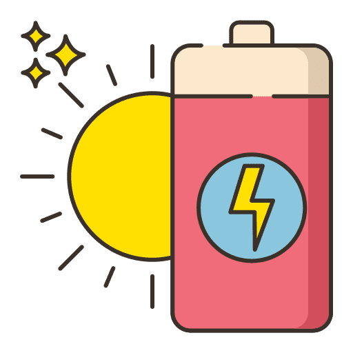 Solar energy batteries solar charge icon