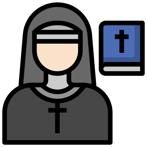 Nun professions and jobs religion woman icon Nun professions and jobs religion woman icon