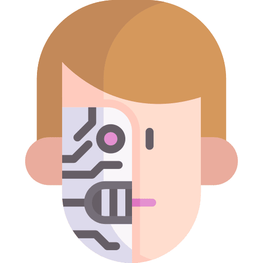 Cyborg humanoid futuristic science fiction icon Cyborg humanoid futuristic science fiction icon