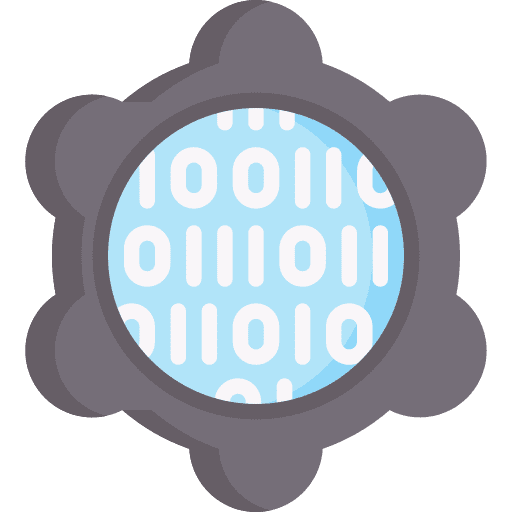 Binary code management gear cogwheel icon Binary code management gear cogwheel icon