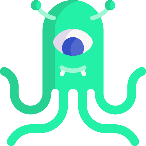 Alien cyclops extraterrestrial monster icon