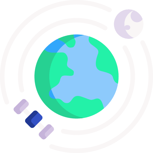 Earth orbit satellite space icon Earth orbit satellite space icon