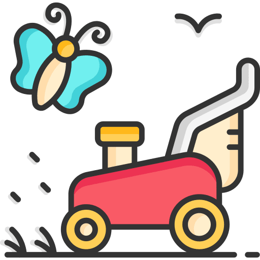 Lawn mower equipment farming and gardening machine icon Lawn mower equipment farming and gardening machine icon