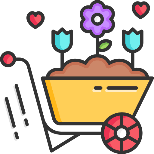 Wheelbarrow flower transport blossom icon Wheelbarrow flower transport blossom icon