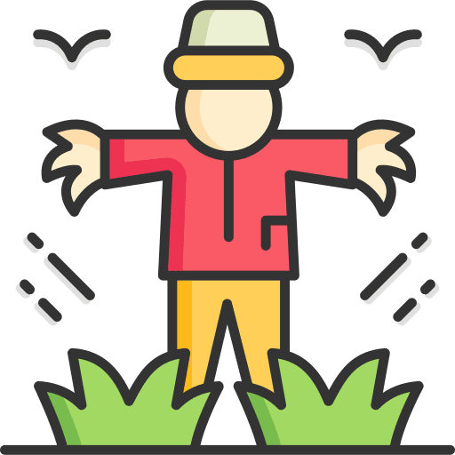 Scarecrow garden character farming and gardening icon Scarecrow garden character farming and gardening icon
