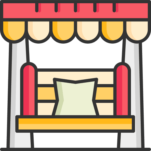 Swing furniture and household bench seat icon Swing furniture and household bench seat icon