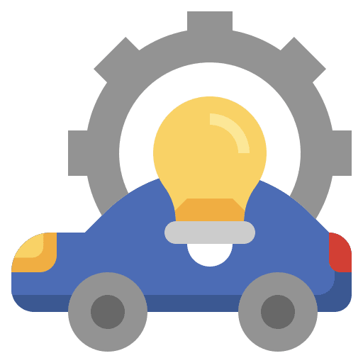 Deep learning self driving automobile futuristic icon Deep learning self driving automobile futuristic icon