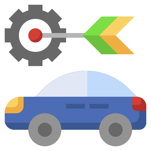 Objective analysis virtual car simulation transportation icon