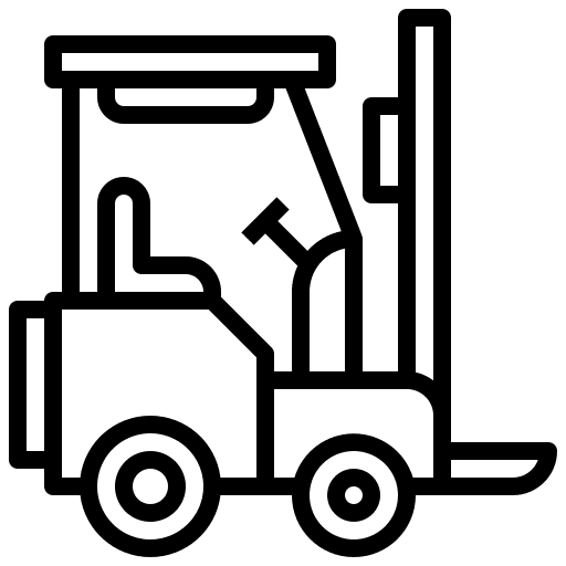 Forklift shipping and delivery move transportation icon