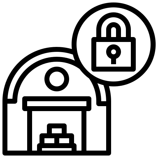 Lock warehouse storage stock icon