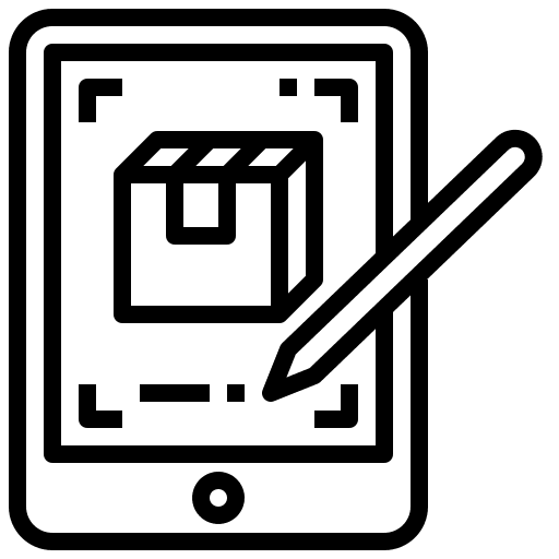 Tablet clipboard box logistics delivery icon