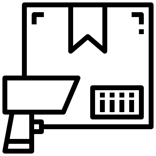 Barcode scan parcel shipping and delivery package icon Barcode scan parcel shipping and delivery package icon