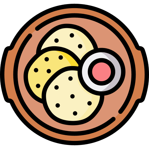 Roti food and restaurant food india icon