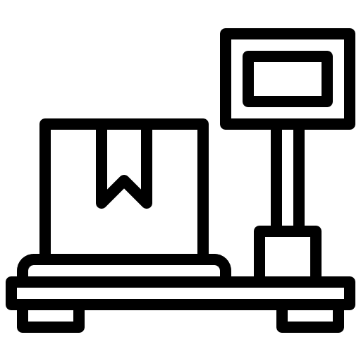 Weighing container shipping and delivery weighing scale icon Weighing container shipping and delivery weighing scale icon