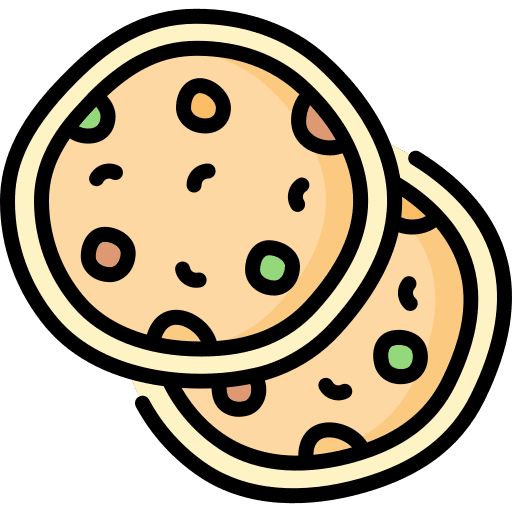 Naan bread food indian icon