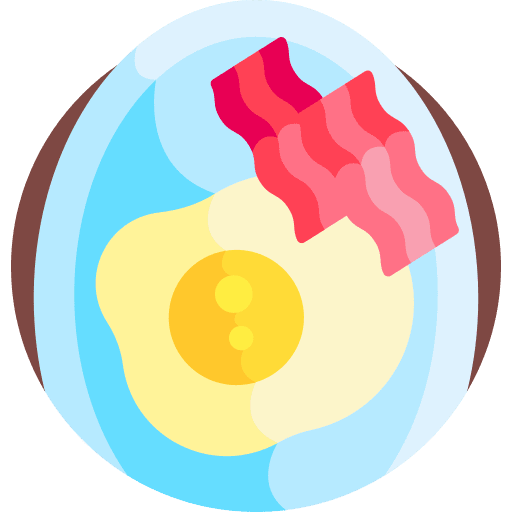 Egg and bacon gastronomy dish fried egg icon