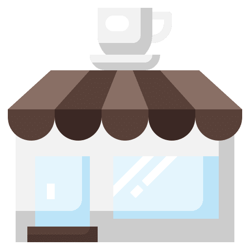 Coffee shop architecture and city coffee shop coffee breaks icon