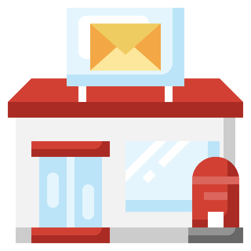 Post office communications real estate city building icon