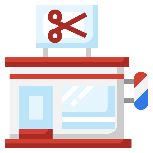 Barber building beauty hairdresser icon Barber building beauty hairdresser icon